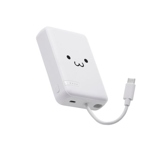 モバイルバッテリー/リチウムイオン電池/10000mAh/USB PD/20W/USB-C/USB-Cケーブル一体/しろちゃん