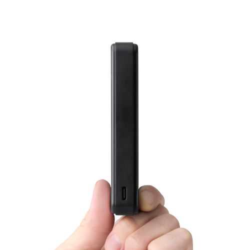 モバイルバッテリー/リチウムイオン電池/Qi2対応ワイヤレス充電器/10000mAh/20W/USB-C入出力×1/UAB-A×1/ブラック