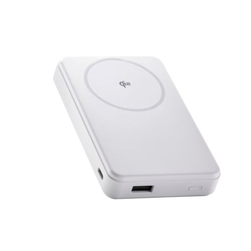 モバイルバッテリー/リチウムイオン電池/Qi2対応ワイヤレス充電器/10000mAh/20W/USB-C入出力×1/UAB-A×1/ホワイト