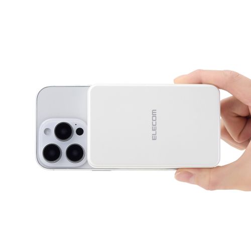 モバイルバッテリー/リチウムイオン電池/Qi2対応ワイヤレス充電器/10000mAh/20W/USB-C入出力×1/UAB-A×1/ホワイト