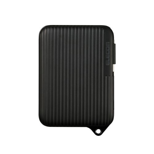 モバイルバッテリー/リチウムイオン電池/巻取り式USB-Cケーブル一体型/30W/10000mAh/USB-C/USB-A/ブラック