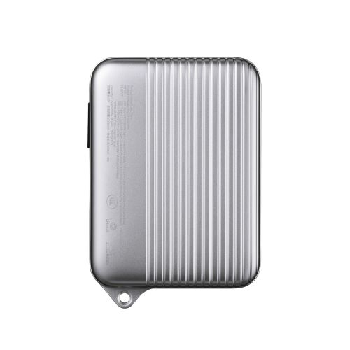 モバイルバッテリー/リチウムイオン電池/巻取り式USB-Cケーブル一体型/30W/10000mAh/USB-C/USB-A/シルバー