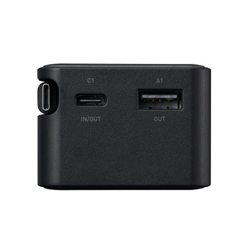 モバイルバッテリー/リチウムイオン電池/巻取り式USB-Cケーブル一体/残量表示/22.5W/10000mAh/USB-C/USB-A/ブラック