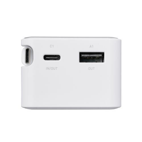 モバイルバッテリー/リチウムイオン電池/巻取り式USB-Cケーブル一体/残量表示/45W/10000mAh/USB-C/USB-A/ホワイト