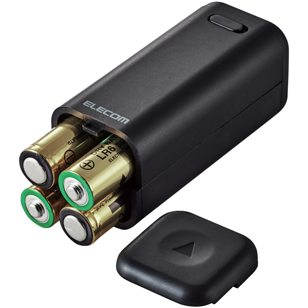 モバイルバッテリー/乾電池式/USB-A 1ポート/単3電池4本付属/ブラック