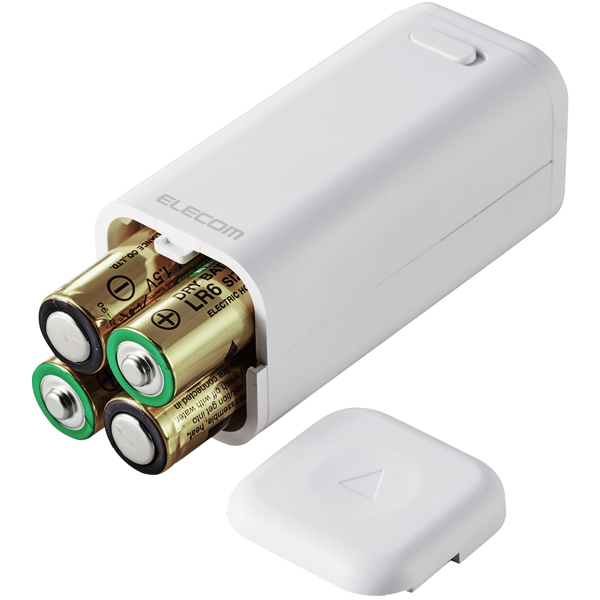 モバイルバッテリー/乾電池式/USB-A 1ポート/単3電池4本付属/ホワイト