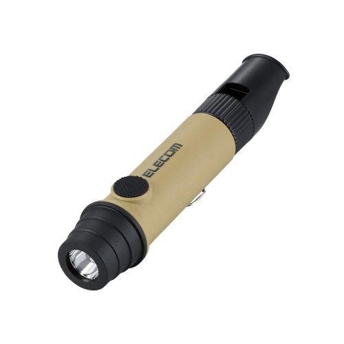 乾電池式懐中電灯/防災救助笛/単4電池1本付属/ネックストラップ付属/ベージュ