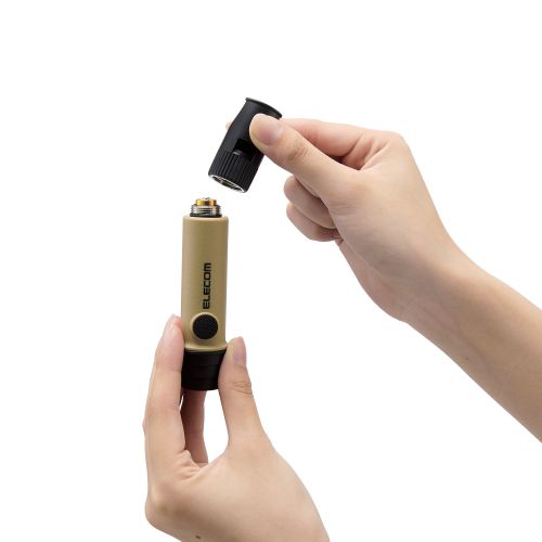 乾電池式懐中電灯/防災救助笛/単4電池1本付属/ネックストラップ付属/ベージュ