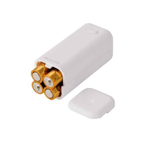 モバイルバッテリー/乾電池式/USB-C 1ポート/USB-A 1ポート/A-Cケーブル付属/単3電池4本付属/ホワイト