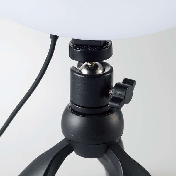 LEDリングライト/26cm/ミニ三脚スタンド付き/3色モード/10段階調光/USB給電/ブラック