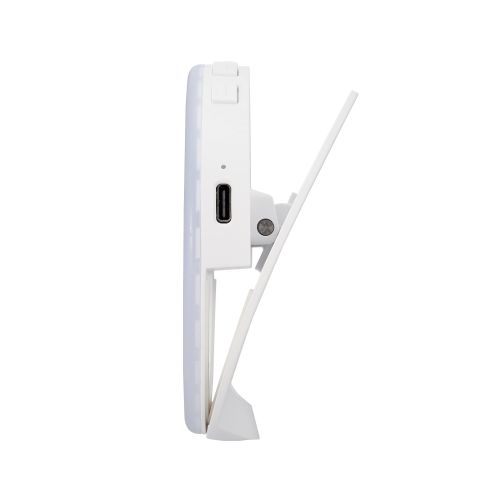 LEDリングライト/9cm/クリップ式/3色モード/3段階調光/1000mAh/USB給電/ホワイト