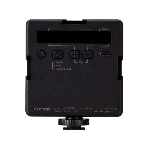 LED定常ライト/8×8cm/3色モード/5段階調光/2000mAh/USB給電/ブラック