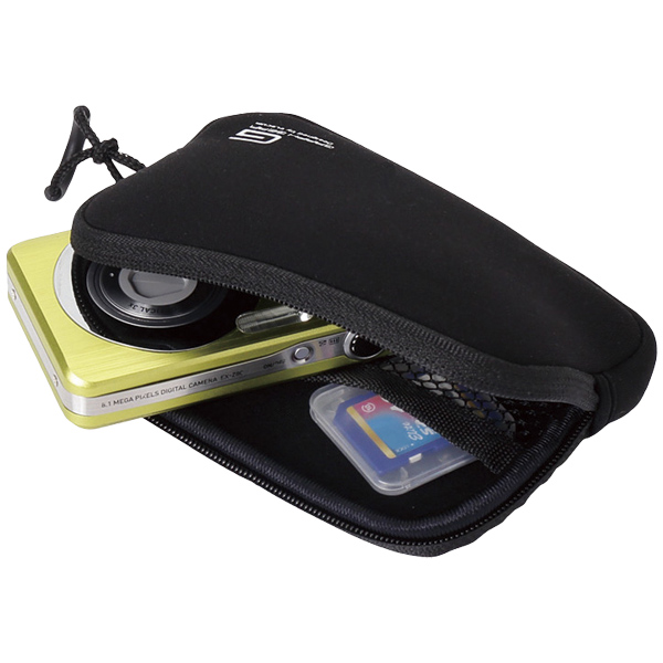 デジカメケース/ネオプレン/Sサイズ/ストラップ無し/ブラック