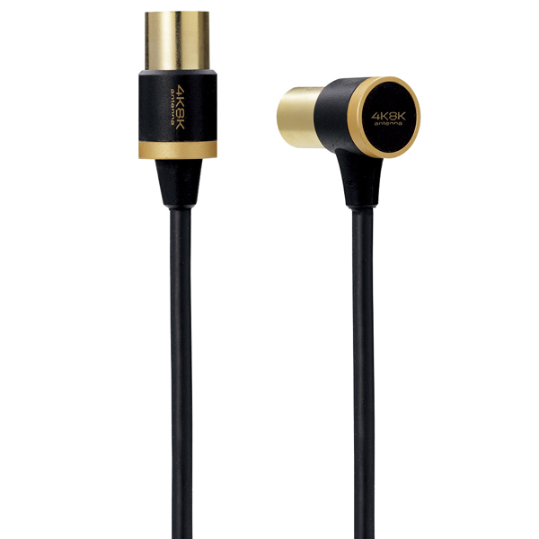 アンテナケーブル/4K8K対応/L-S型/0.5m/ブラック