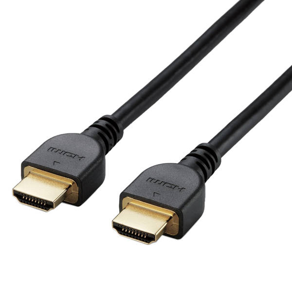 RoHS指令準拠HDMIケーブル/イーサネット対応/高シールドコネクタ/1.0m/ブラック/簡易パッケージ