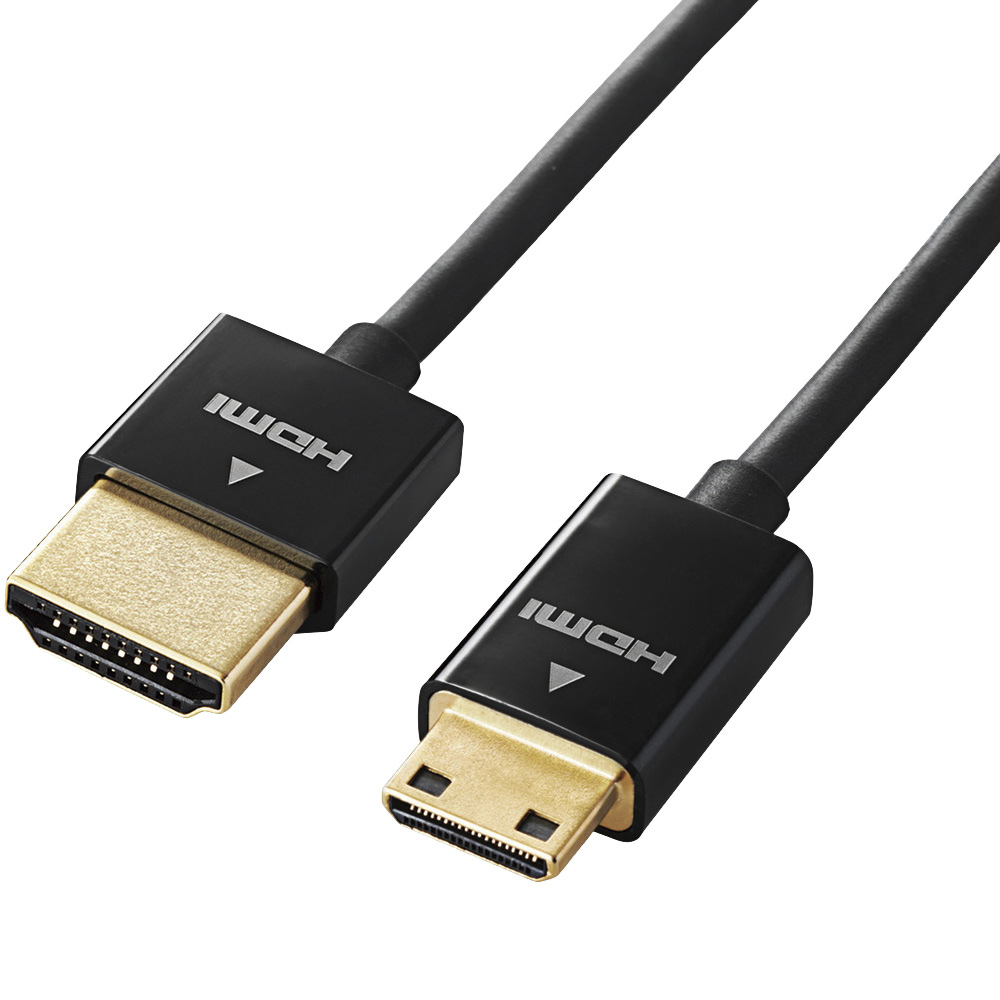 HDMIケーブル/イーサネット対応/スーパースリム/mini/1.5m/ブラック