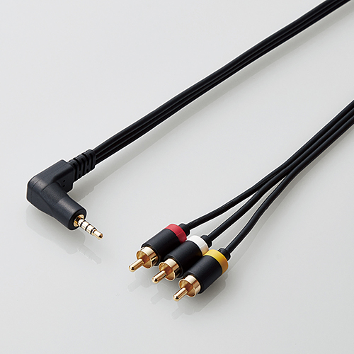 AV売場/映像ケーブル/L型ミニピンプラグ(4極)-RCAピンプラグケーブル/2.0m/ブラック