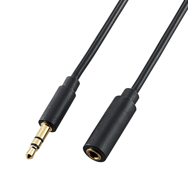 オーディオ延長ケーブル/3.5φメス-3.5φオス/ブラック/1.5m