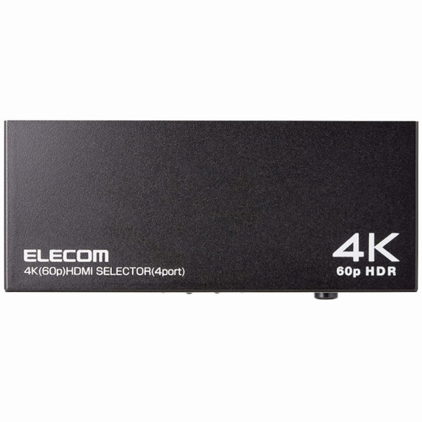 HDMI切替器/4K60P対応/4ポート/4入力1出力/専用リモコン付/ブラック