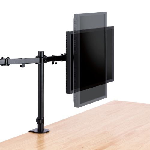 モニターアーム/ディスプレイアーム/ダブルアーム/ロング/ブラック