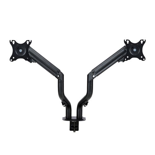 モニターアーム/ディスプレイアーム/ダブルアーム/ロング/スプリング式/ブラック