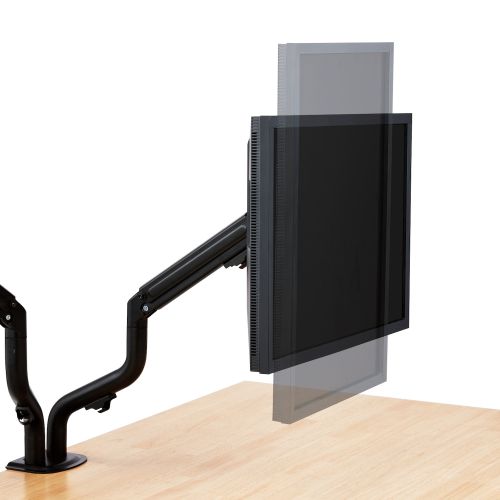 モニターアーム/ディスプレイアーム/ダブルアーム/ロング/スプリング式/ブラック