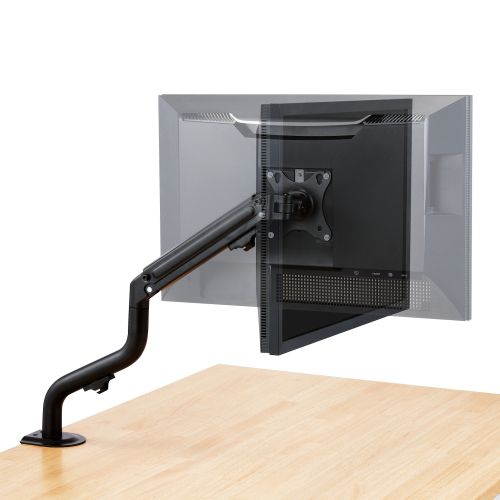 モニターアーム/ディスプレイアーム/シングルアーム/ロング/スプリング式/ブラック