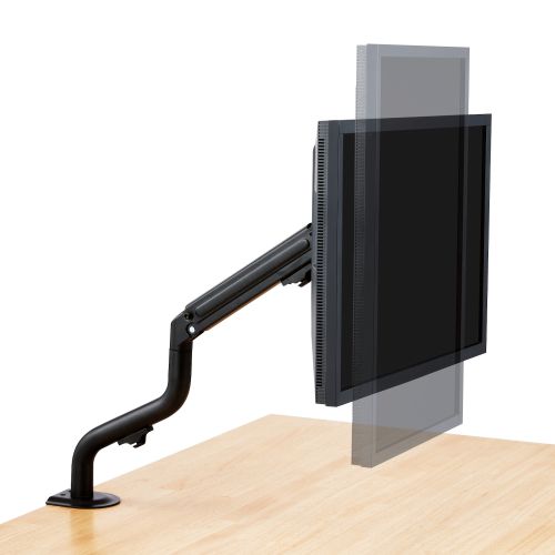 モニターアーム/ディスプレイアーム/シングルアーム/ロング/スプリング式/ブラック