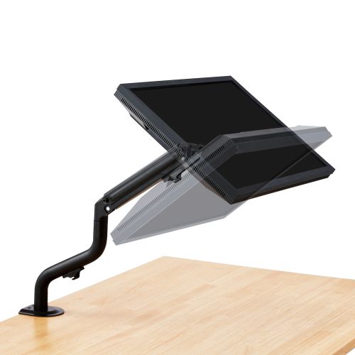 モニターアーム/ディスプレイアーム/シングルアーム/ロング/スプリング式/ブラック