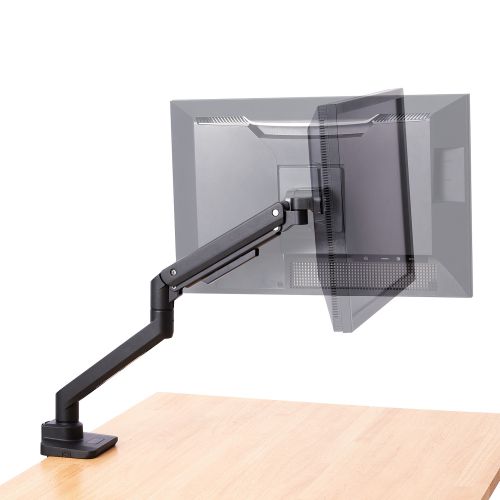 モニターアーム/ディスプレイアーム/シングルアーム/ロング/ガス式/高耐荷重/ブラック