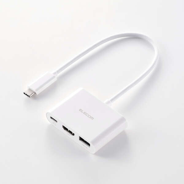 Type-Cドッキングステーション/3in1/USB PD対応/USB-A×1/USB-C×1/HDMI×1/ホワイト