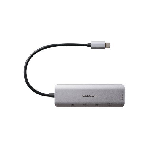 Type-Cドッキングステーション/USB PD対応/USB-A×2/USB-C×2/HDMI(4K60Hz)×1/シルバー