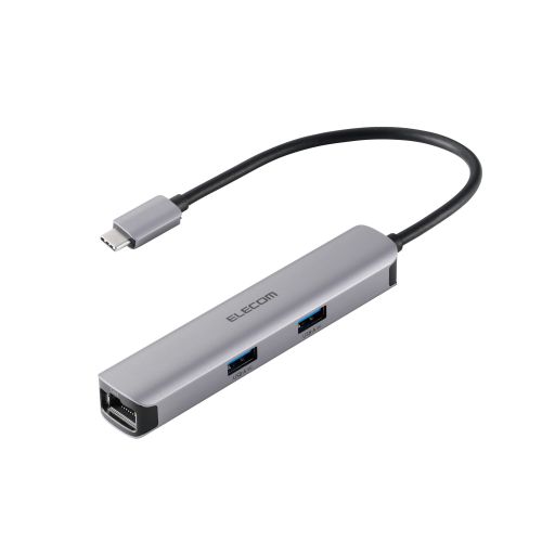 Type-Cドッキングステーション/USB PD対応/USB-A×3/HDMI(4K60Hz)×1/LAN/シルバー
