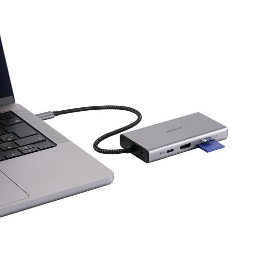Type-Cドッキングステーション/USB PD対応/10Gpbs/USB-A×3/USB-C×1/HDMI×1/VGA×1/SD+microSD/LAN/3.5φ/シルバー