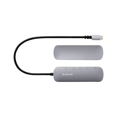 Type-C ドッキングステーション/アルミボディ/固定用スタンド付き/USB-A×2/HDMI×1/USB-C×2/シルバー