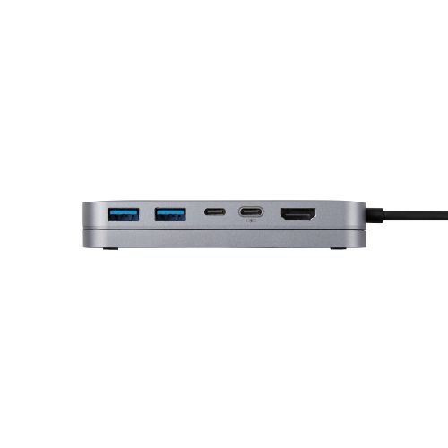 Type-C ドッキングステーション/アルミボディ/固定用スタンド付き/USB-A×2/HDMI×1/USB-C×2/シルバー