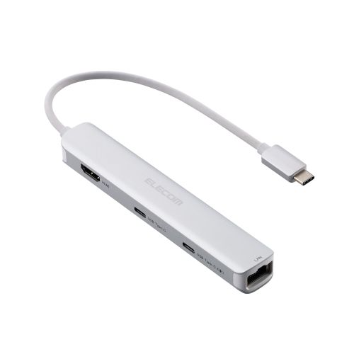 Type-C ドッキングステーション/充電専用USB-C×1/USB-C×1/USB-A×2/HDMI×1/LANポート付/シルバー