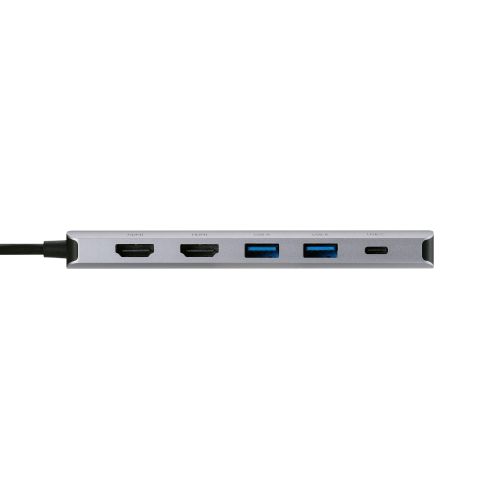 Type-Cドッキングステーション/USB PD対応/USB-A×2/USB-C×2/HDMI(4K60Hz)×2/シルバー
