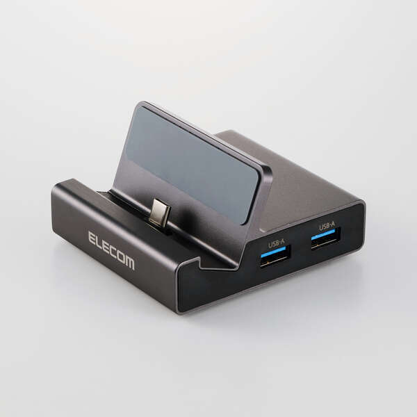 Type-Cドッキングステーション/スマホスタンド型/USB-A×2/USB-C×1/HDMI(4K60Hz)/SD+microSD/グレー