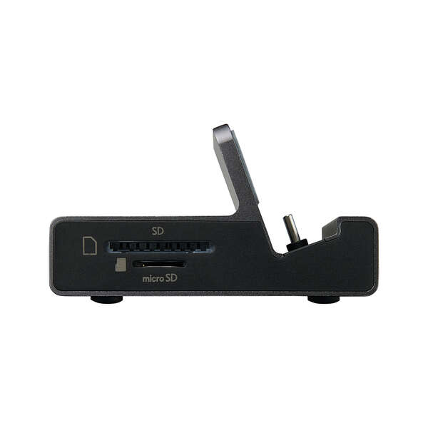Type-Cドッキングステーション/スマホスタンド型/USB-A×2/USB-C×1/HDMI(4K60Hz)/SD+microSD/グレー