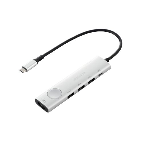 Type-Cドッキングステーション/画面オンオフスイッチ付/USB PD対応/USB-A×3/USB-C×2/HDMI(4K60Hz)/シルバー