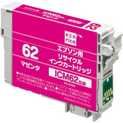 エコリカ リサイクルインクカートリッジ/EPSON ICM62/マゼンタ