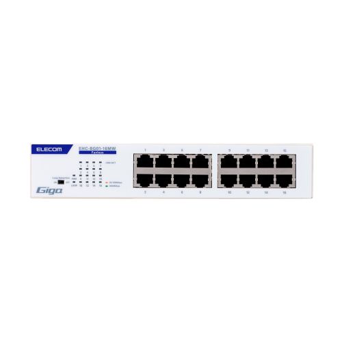 法人専用/Giga対応スイッチングHub/16ポート/金属筐体/電源内蔵モデル/ホワイト