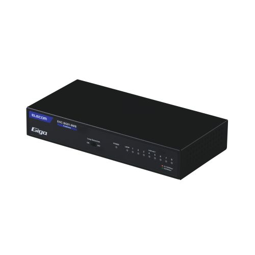 法人専用/Giga対応スイッチングHub/8ポート/金属筐体/磁石付き/電源内蔵モデル/ブラック