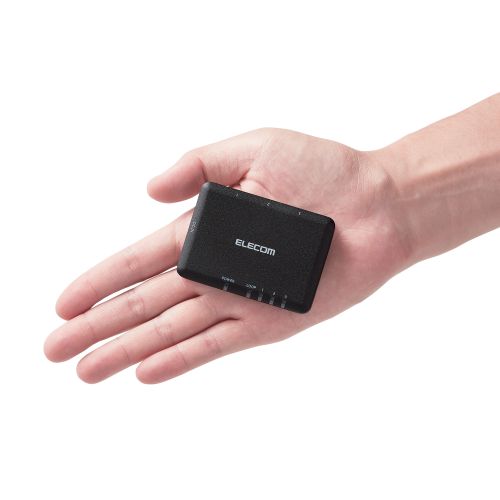 Giga対応スイッチングハブ/3ポート/プラスチック筐体/小型/ブラック