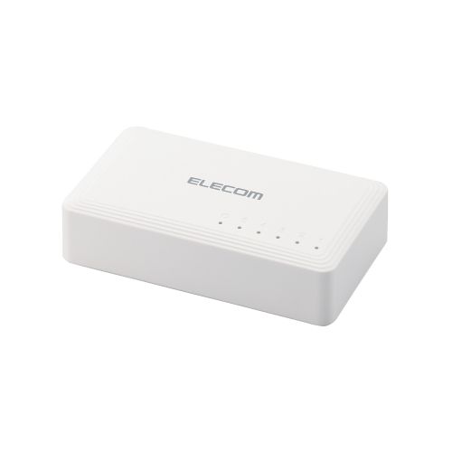 Giga対応スイッチングハブ/5ポート/プラスチック筺体/電源外付けモデル/ホワイト