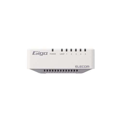 Giga対応スイッチングHub/5ポート/プラスチック筐体/電源外付モデル/ホワイト