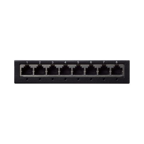 Giga対応スイッチングハブ/8ポート/金属筺体/電源外付けモデル/ブラック