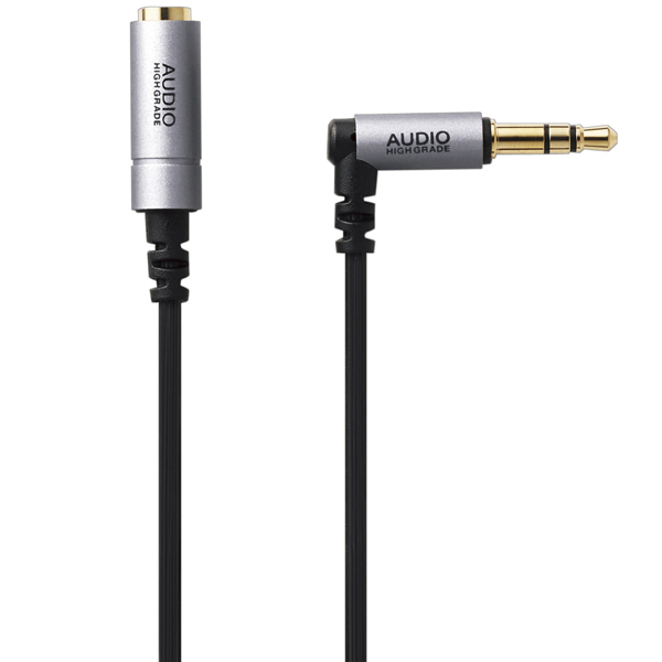 ヘッドホン延長ケーブル/高音質/1m/シルバー