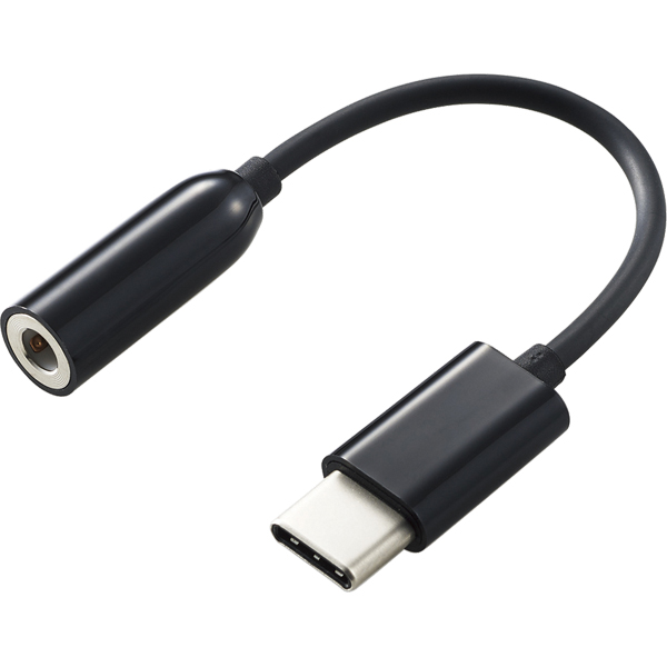 Type-C - 4極イヤホン端子変換ケーブル/ブラック